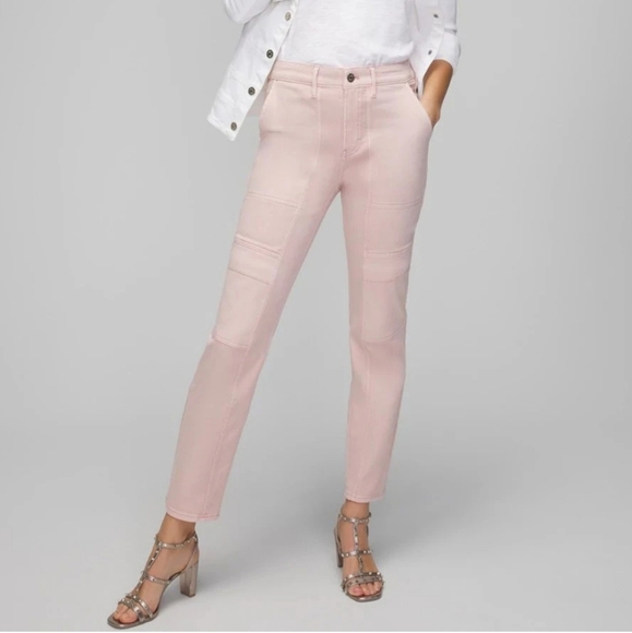 White House Black Market Pants - White House Black Market High-Rise Cargo Rose Smoke Straight Jeans 18S